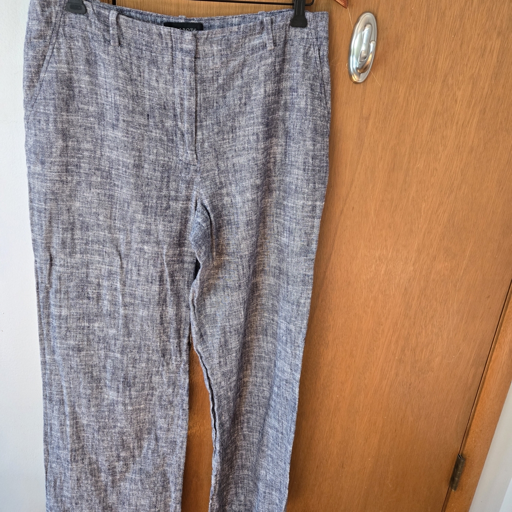 Talbots Blue/ Grey Linen Pants Size 12.